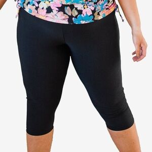 Black Women's Capri Leggings Plus Size 3X